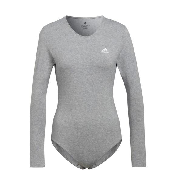 Adidas Gray Teddy Long Sleeve Bodysuit NWT Women’s Size L - Picture 1 of 7